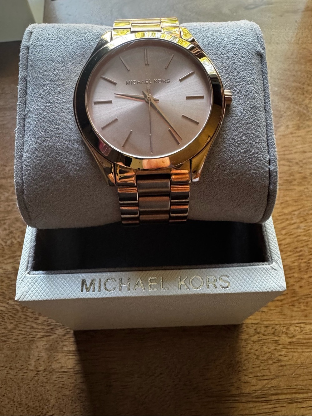Michael Kors Slim Runway Rose Gold-Tone Watch